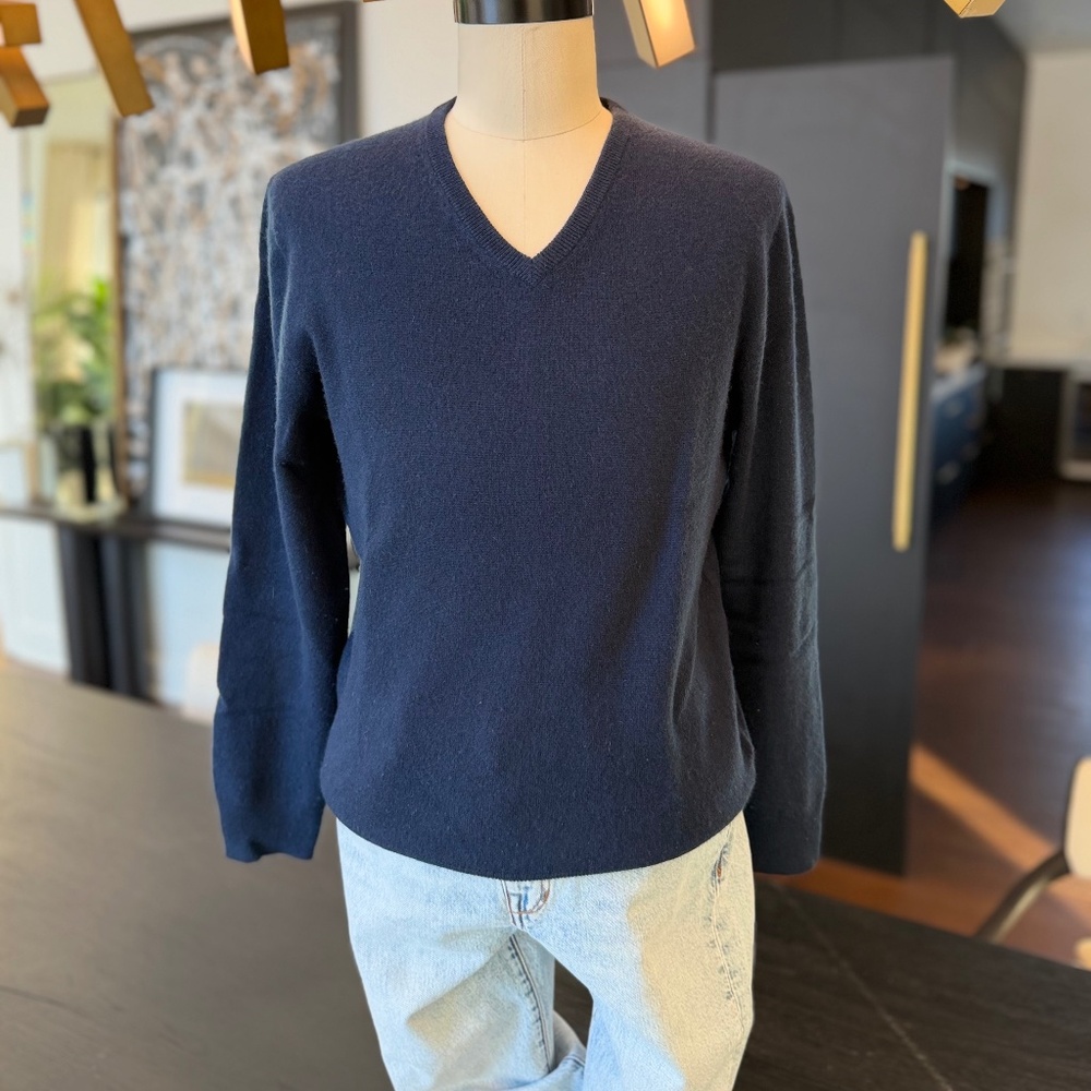 Men's J Crew 100% Cashmere V-Neck Sweater